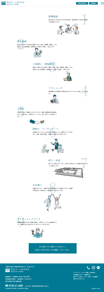 明松ホーム株式会社 様のWEBサイト